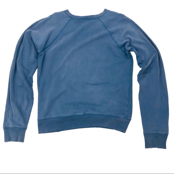 [VS Pink] Blue Distressed Crewneck Sweatshirt - Picture 2 of 7